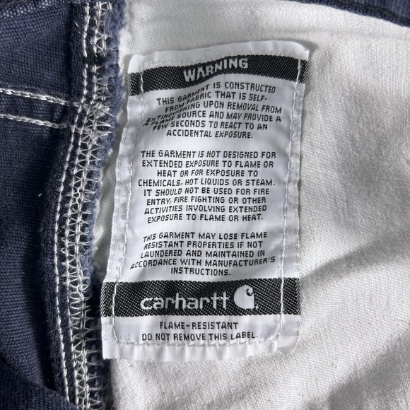 Carhartt FR Pants Men's Size 42 X 31 Blue Loose Fit Cat 2 Workwear NFPA 2112 - Picture 10 of 11